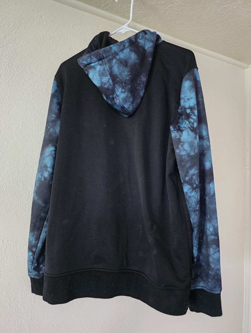 Empyre Full Zip Fleece Hoodie Jacket Black Tie Dye Men's Size Large
